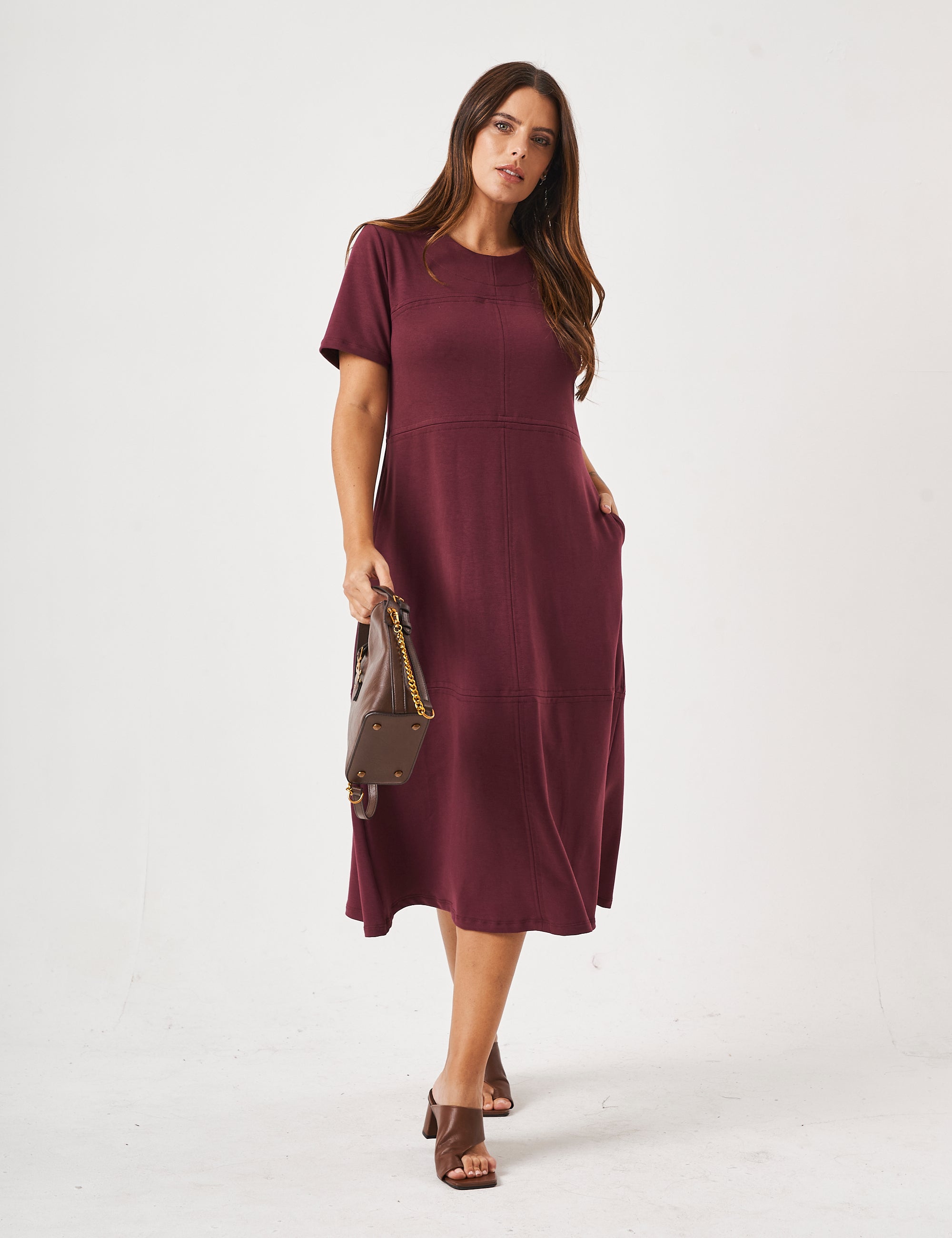 Vestido Linhas Olivia Malbec