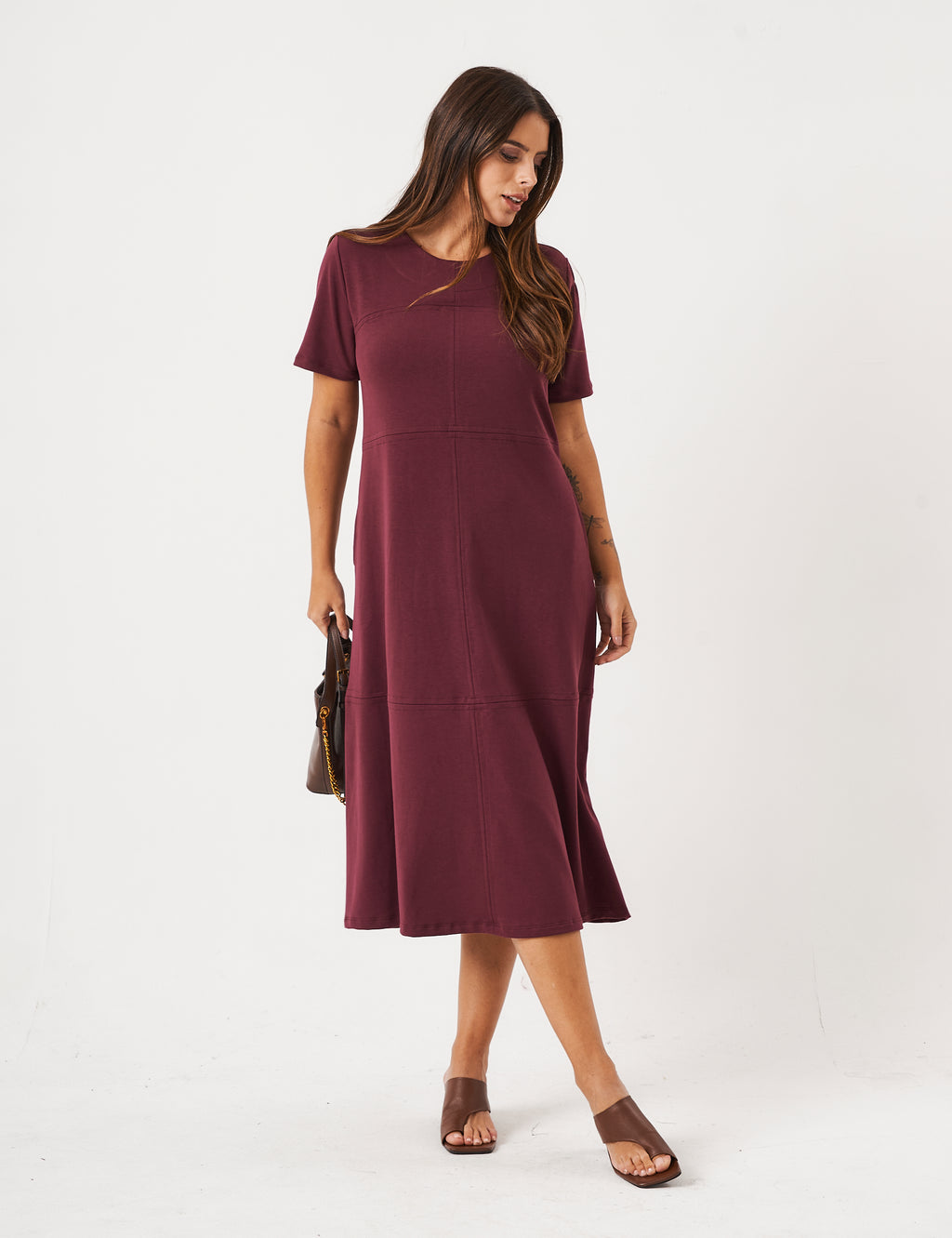 Vestido Linhas Olivia Malbec