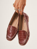 Mocassim Croco Bordô
