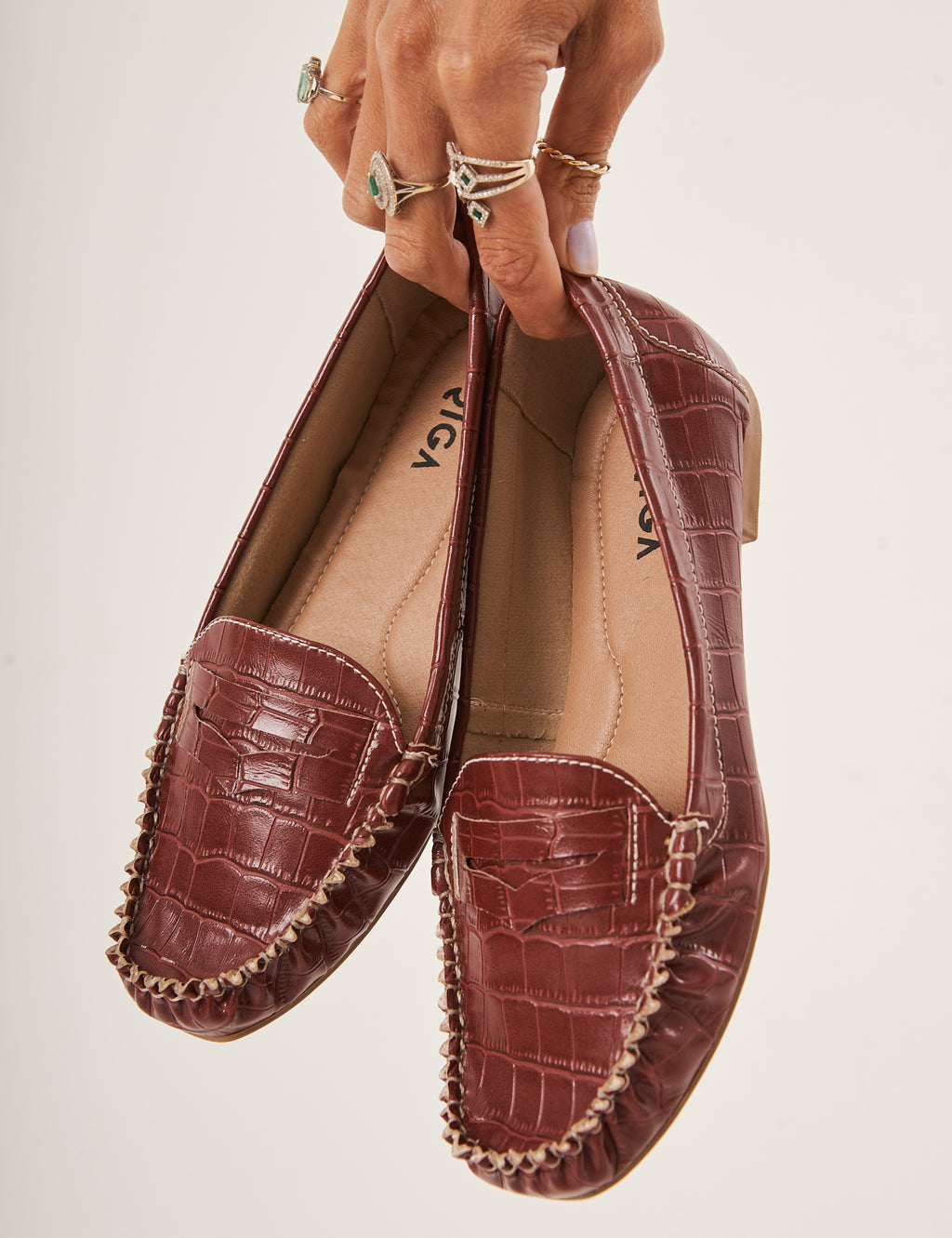 Mocassim Croco Bordô
