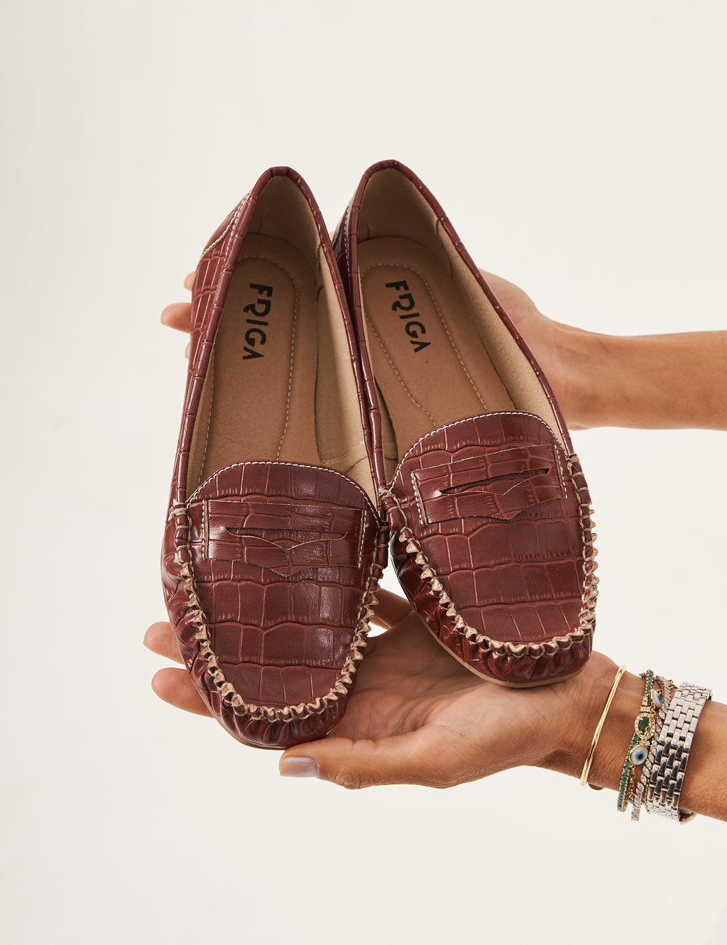 Mocassim Croco Bordô