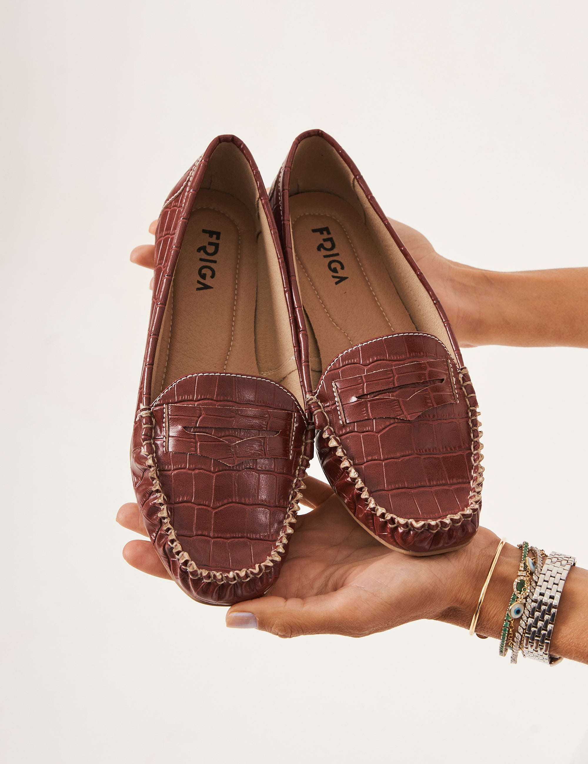 Mocassim Croco Bordô