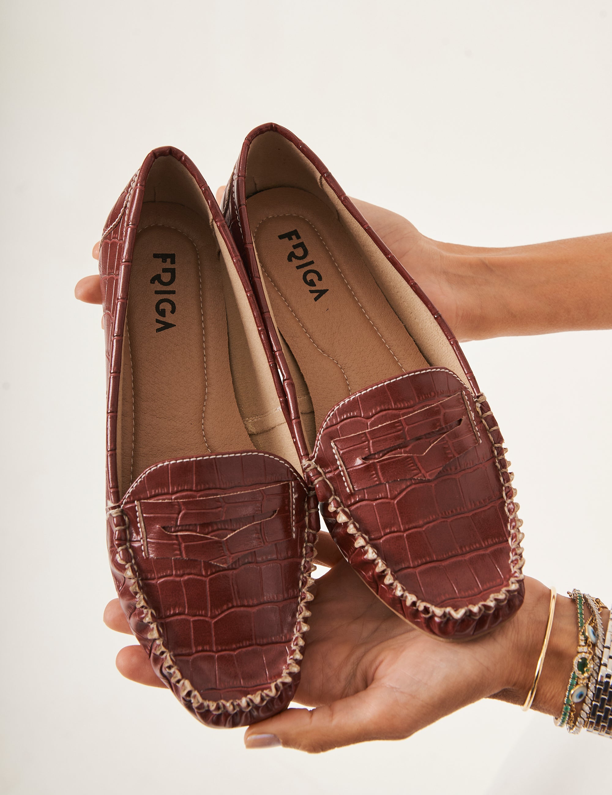 Mocassim Croco Bordô