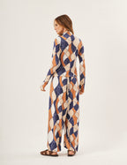 Conjunto Cecilia Estampa Azul Marinho