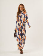 Conjunto Cecilia Estampa Azul Marinho