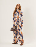 Conjunto Cecilia Estampa Azul Marinho
