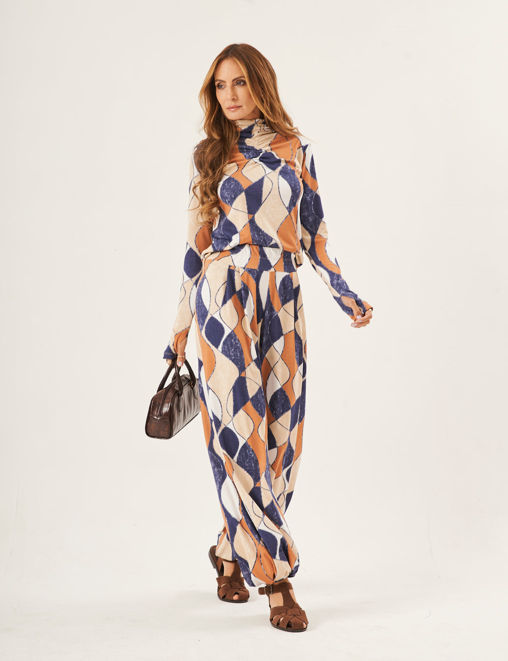 Conjunto Cecilia Estampa Azul Marinho