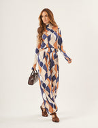 Conjunto Cecilia Estampa Azul Marinho