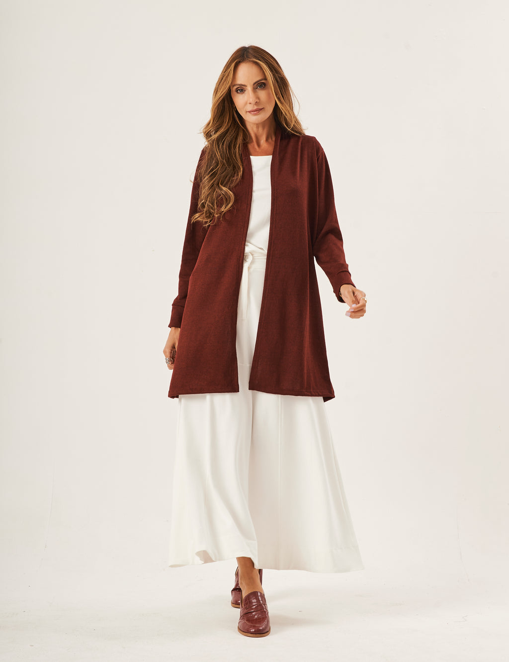 Cardigan Curto Lãzinha Bordô