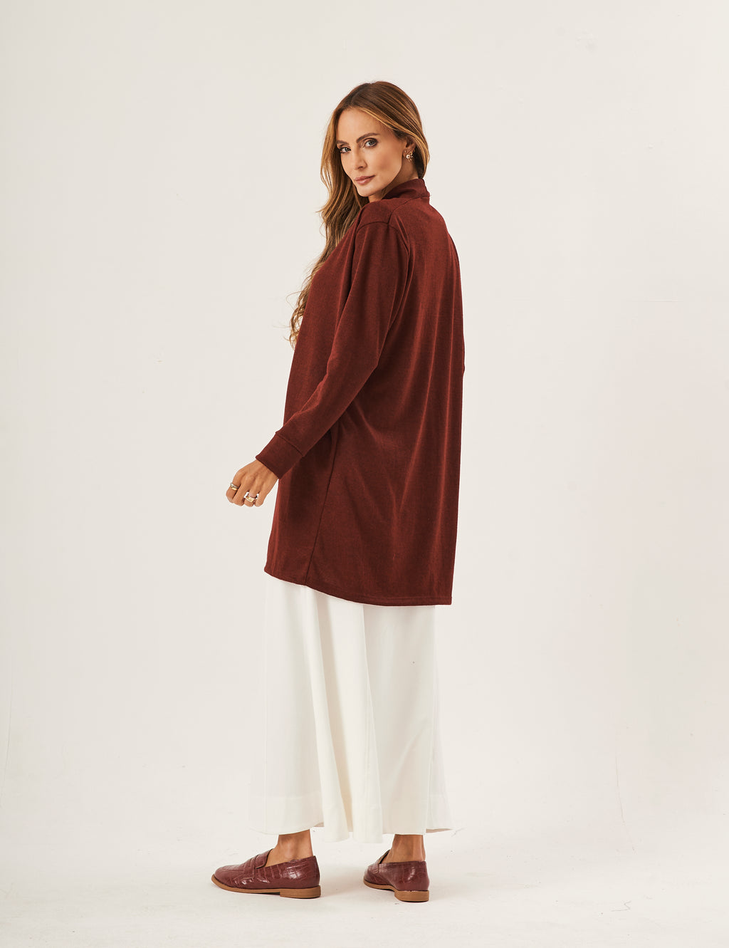 Cardigan Curto Lãzinha Bordô