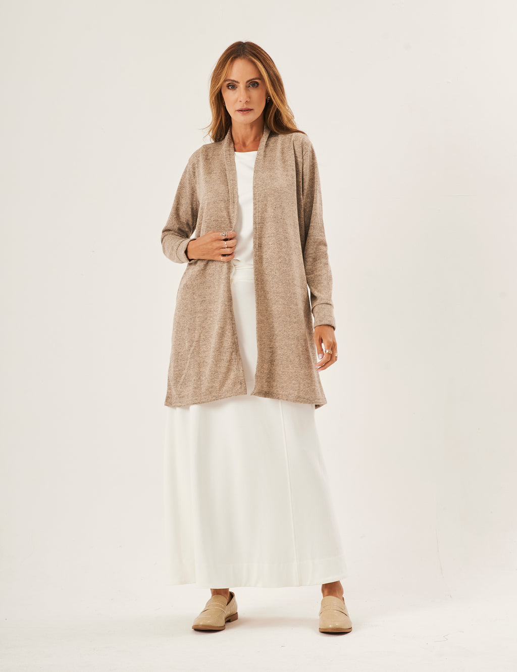 Cardigan Curto Lãzinha Bege