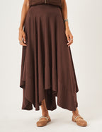 Conjunto Colete Havanna Marrom e Saia Eloa Marrom