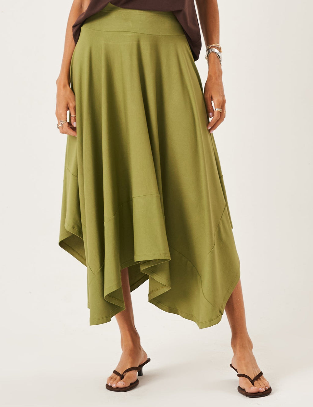 Saia Midi Eloá Verde Oliva