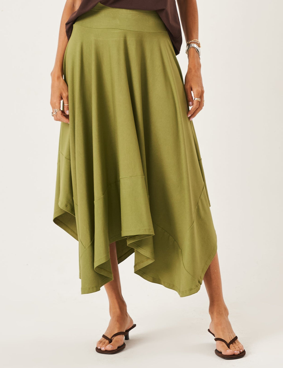 Saia Midi Eloá Verde Oliva
