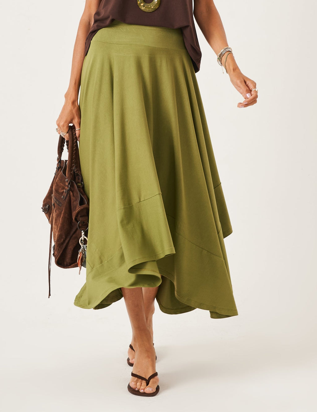 Saia Midi Eloá Verde Oliva