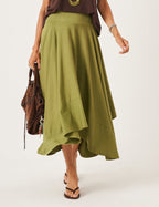 Saia Midi Eloá Verde Oliva