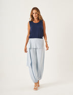 Conjunto Regata Ayla Azul Marinho e Calça Serena Azul Céu