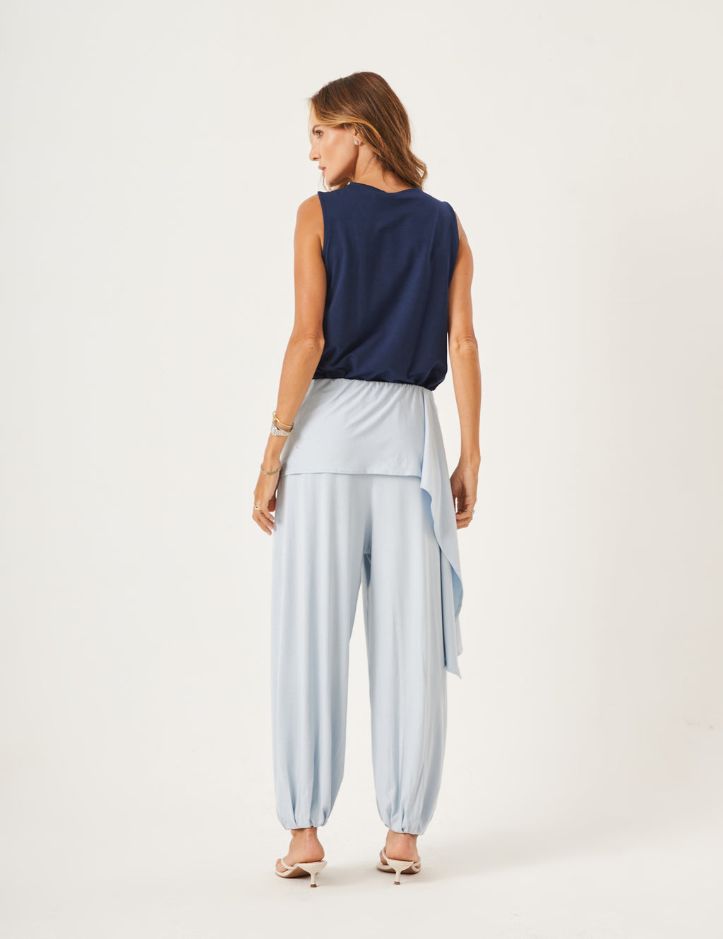 Conjunto Regata Ayla Azul Marinho e Calça Serena Azul Céu