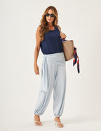 Conjunto Regata Ayla Azul Marinho e Calça Serena Azul Céu