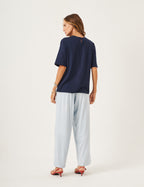 Conjunto Blusa Cora Azul Marinho e Calça Florence Azul Céu