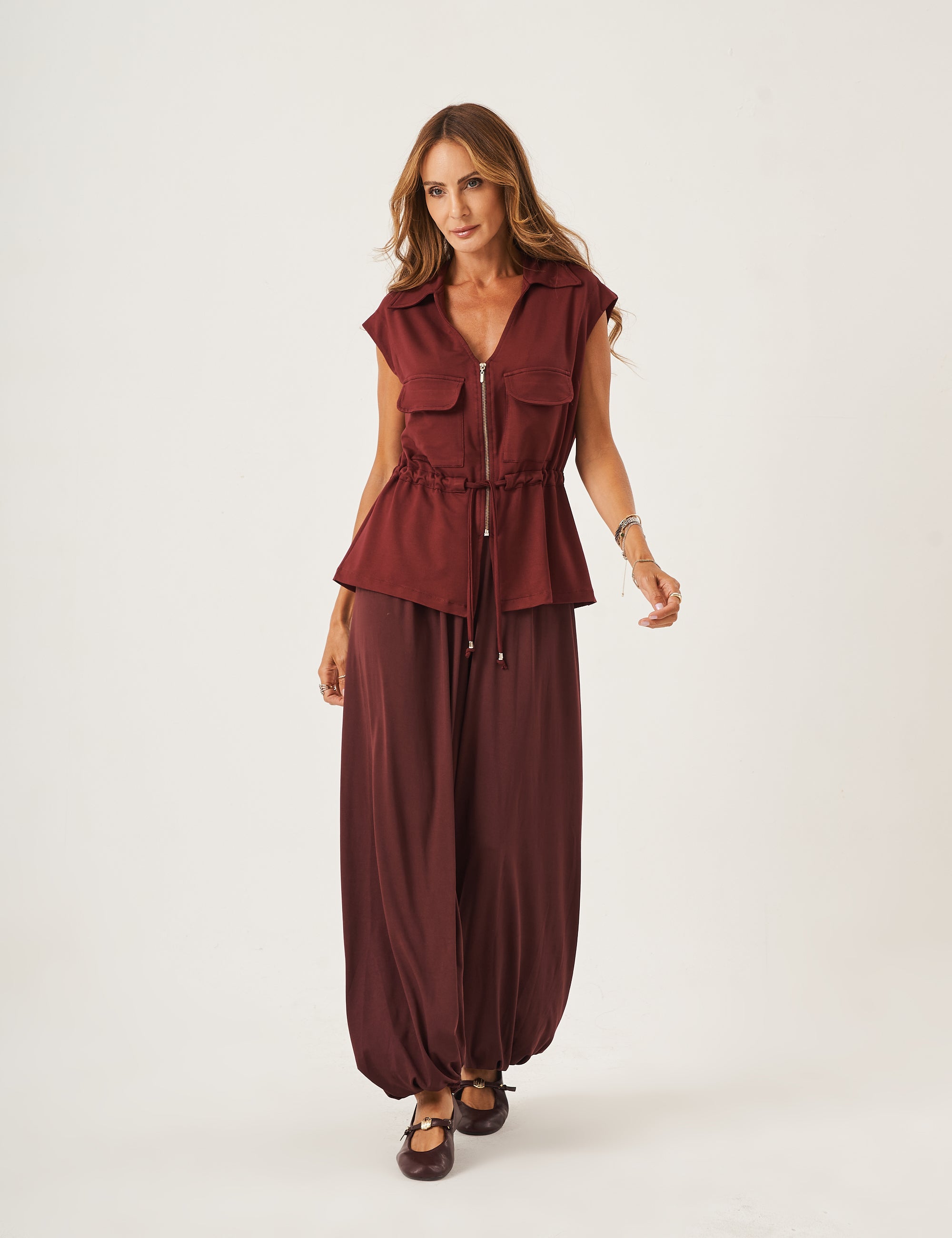 Conjunto Colete Havanna Malbec e Calça Aladin Marrom