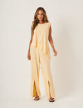 Conjunto Florence Amerelo Manteiga