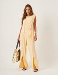 Conjunto Florence Amerelo Manteiga