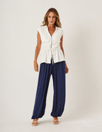 Conjunto Colete Havanna Off White e Calça Aladin Marinho