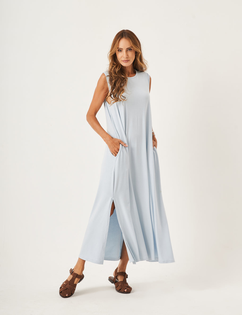Vestido Longo Clara Azul Ceu