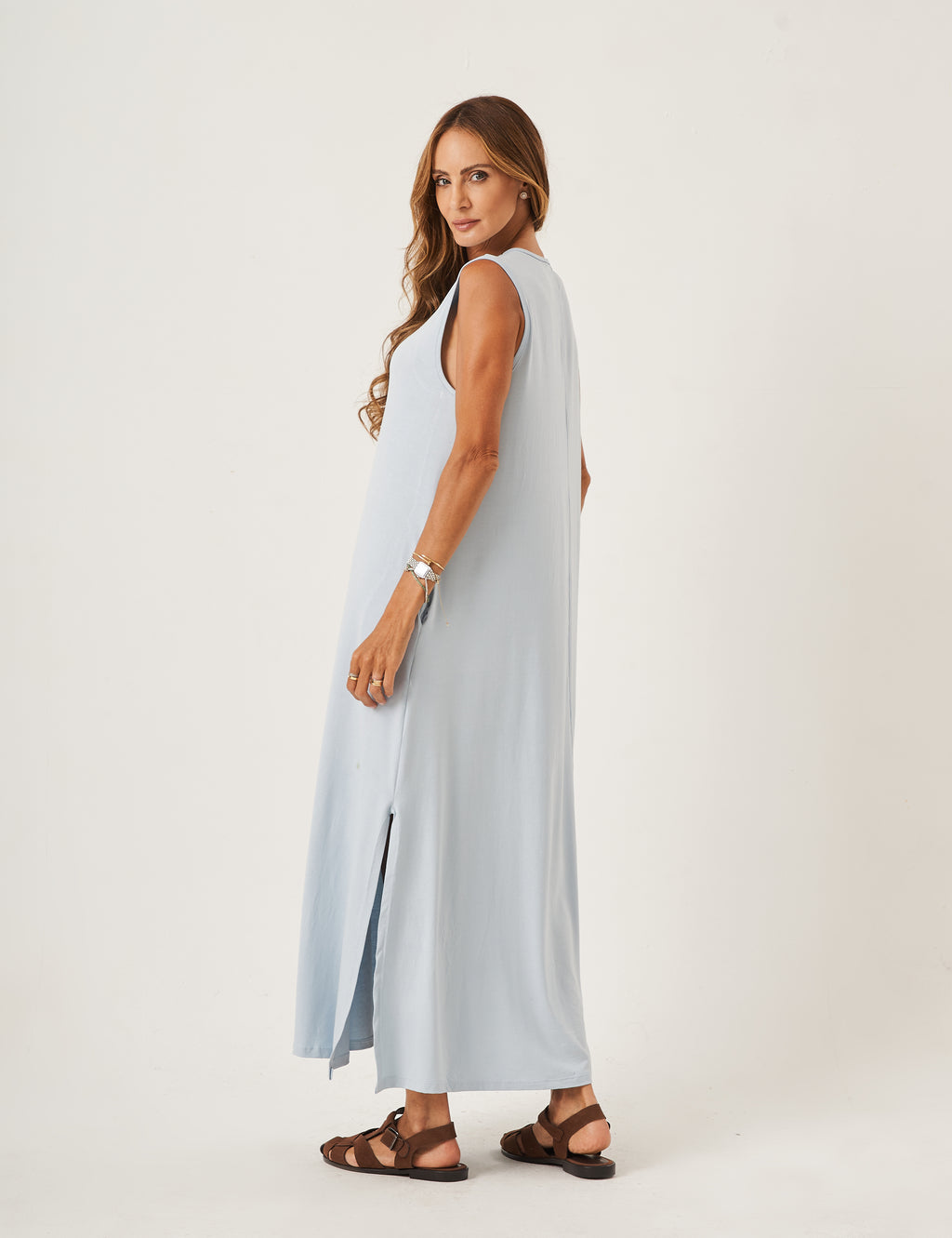Vestido Longo Clara Azul Ceu