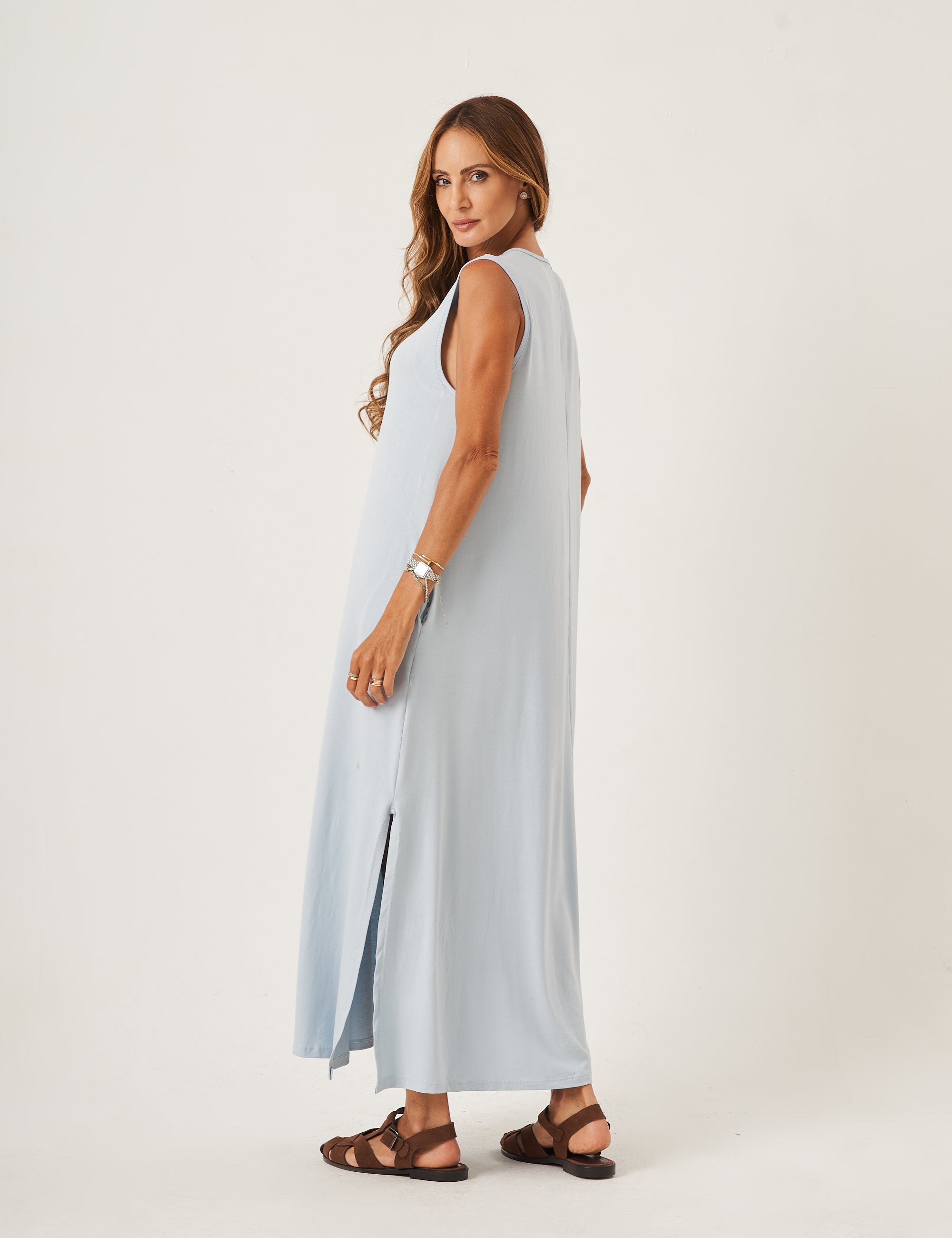 Vestido Longo Clara Azul Ceu