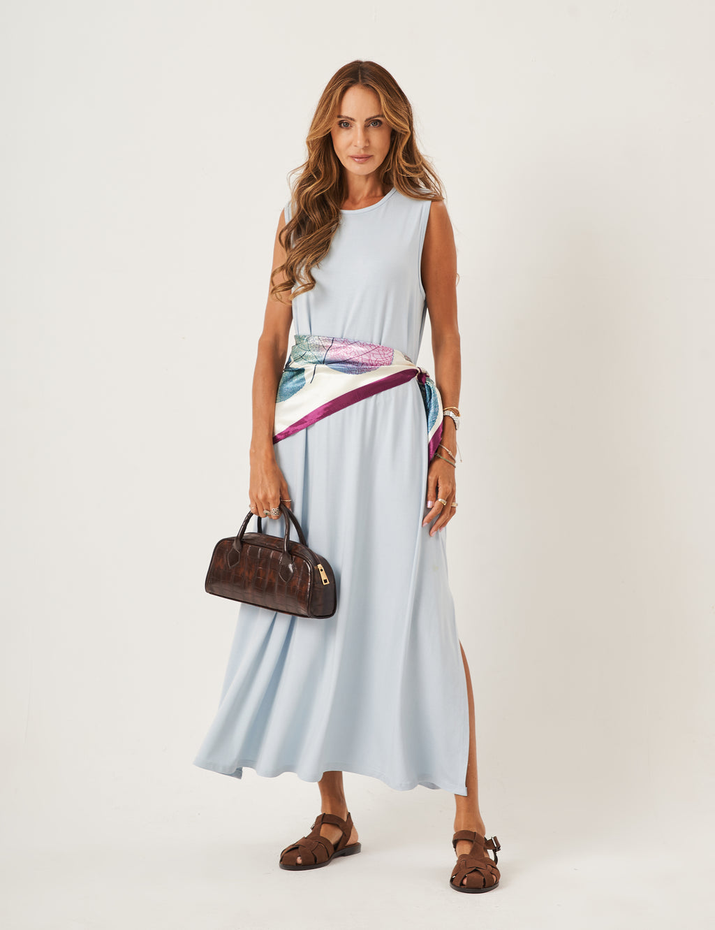 Vestido Longo Clara Azul Ceu