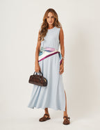 Vestido Longo Clara Azul Ceu