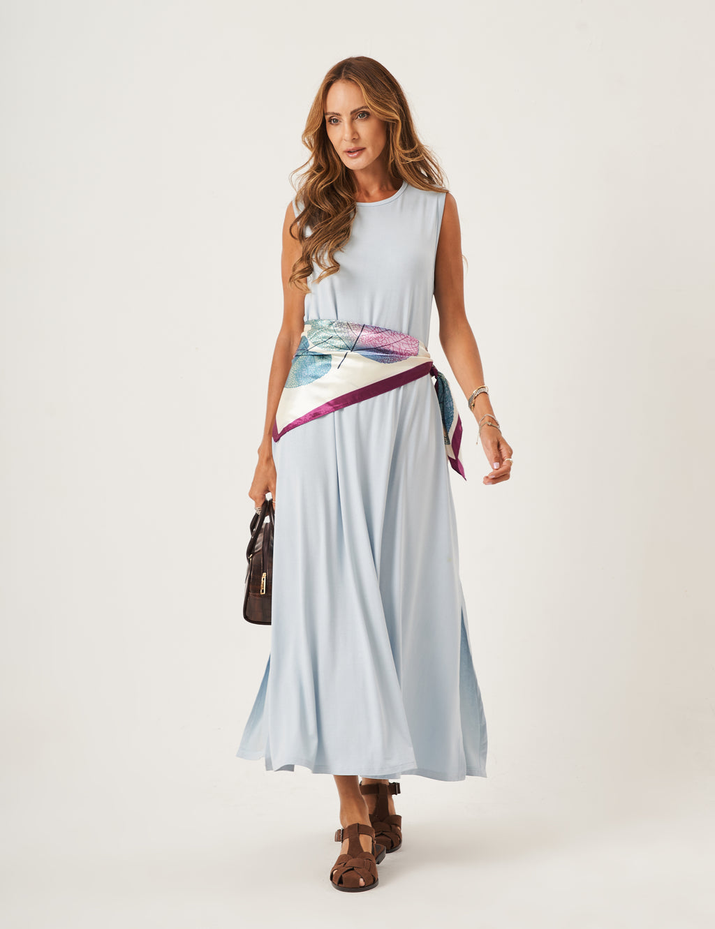 Vestido Longo Clara Azul Ceu