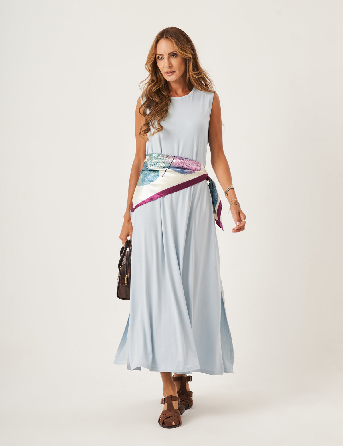 Vestido Longo Clara Azul Ceu