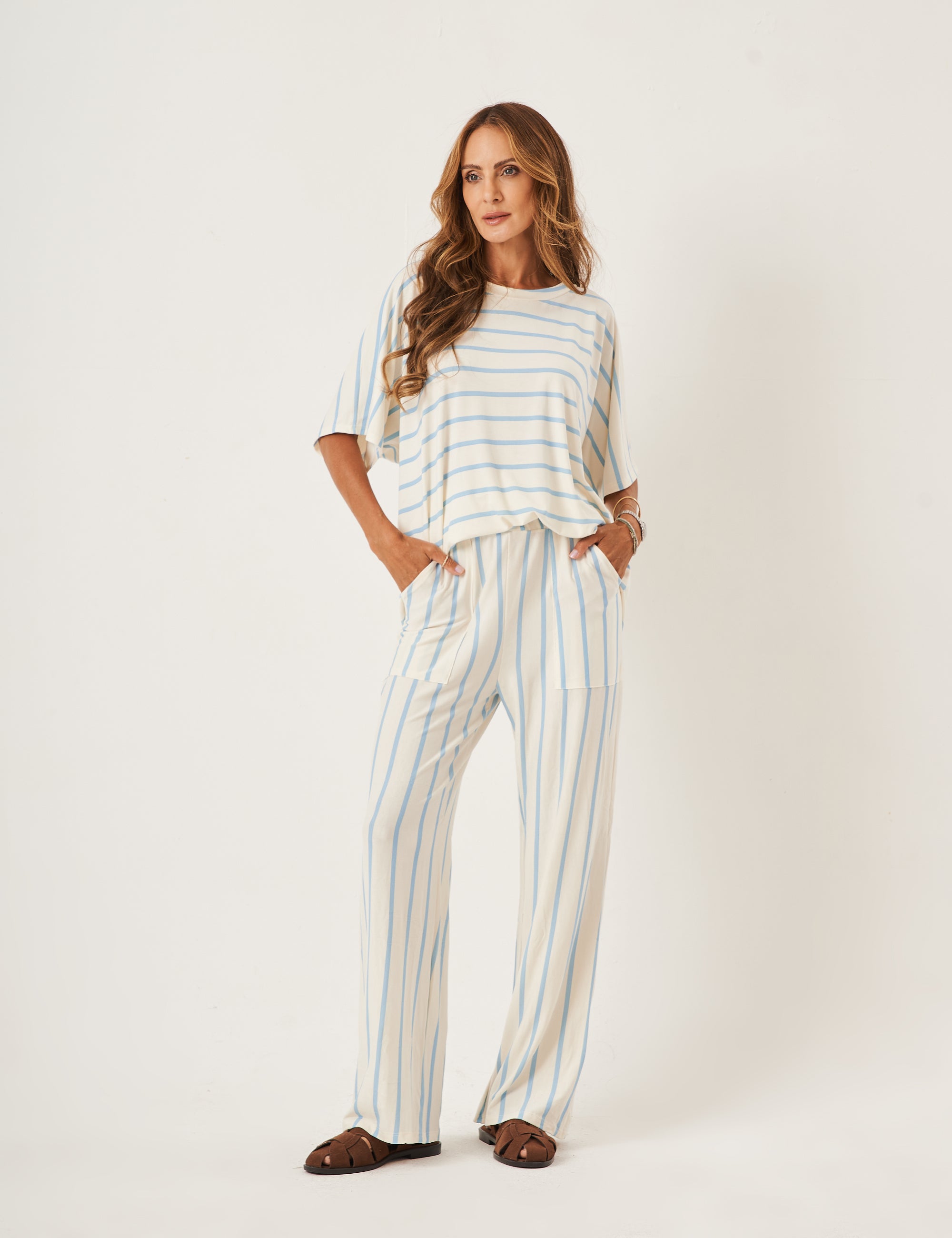 Conjunto Elisa Listras Azul Ceu