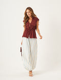 Conjunto Colete Havanna Malbec e Calça Aladin Listras Azul Bebê