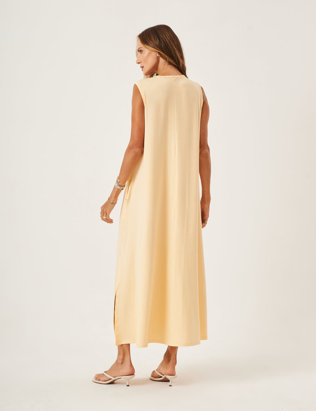 Vestido Longo Clara Amarelo Manteiga