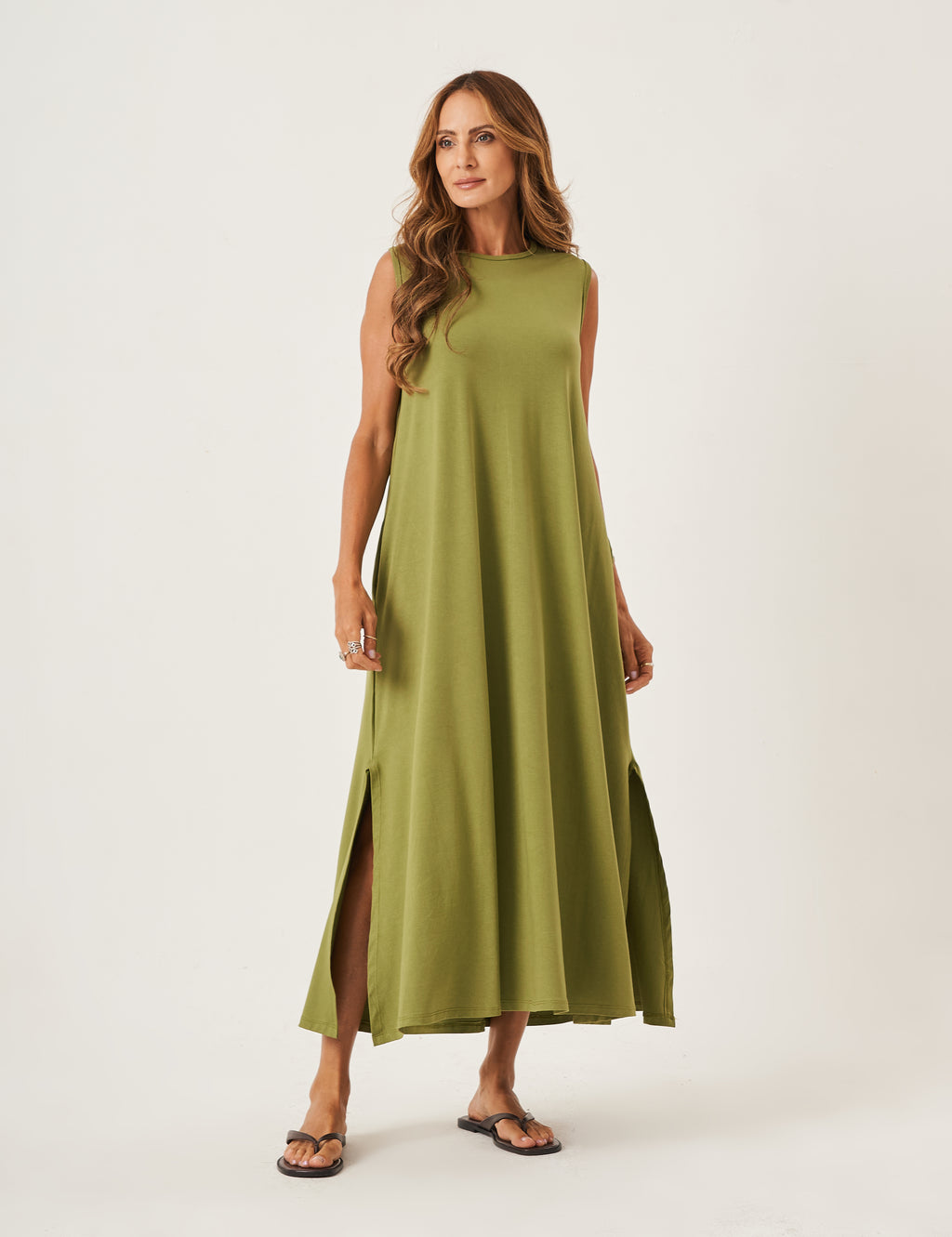 Vestido Longo Clara Verde Oliva