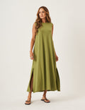 Vestido Longo Clara Verde Oliva