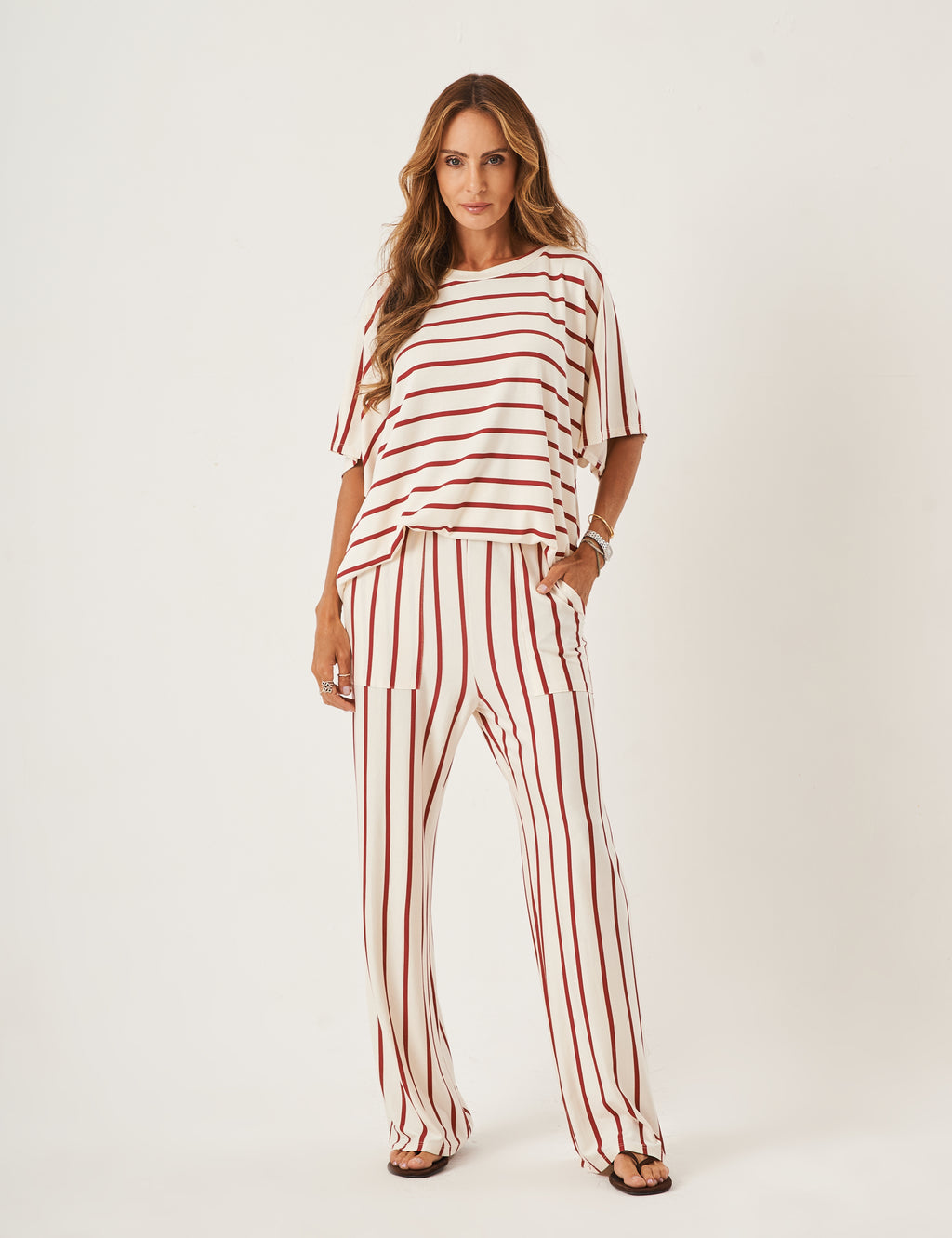 Conjunto Elisa Listras Vermelho