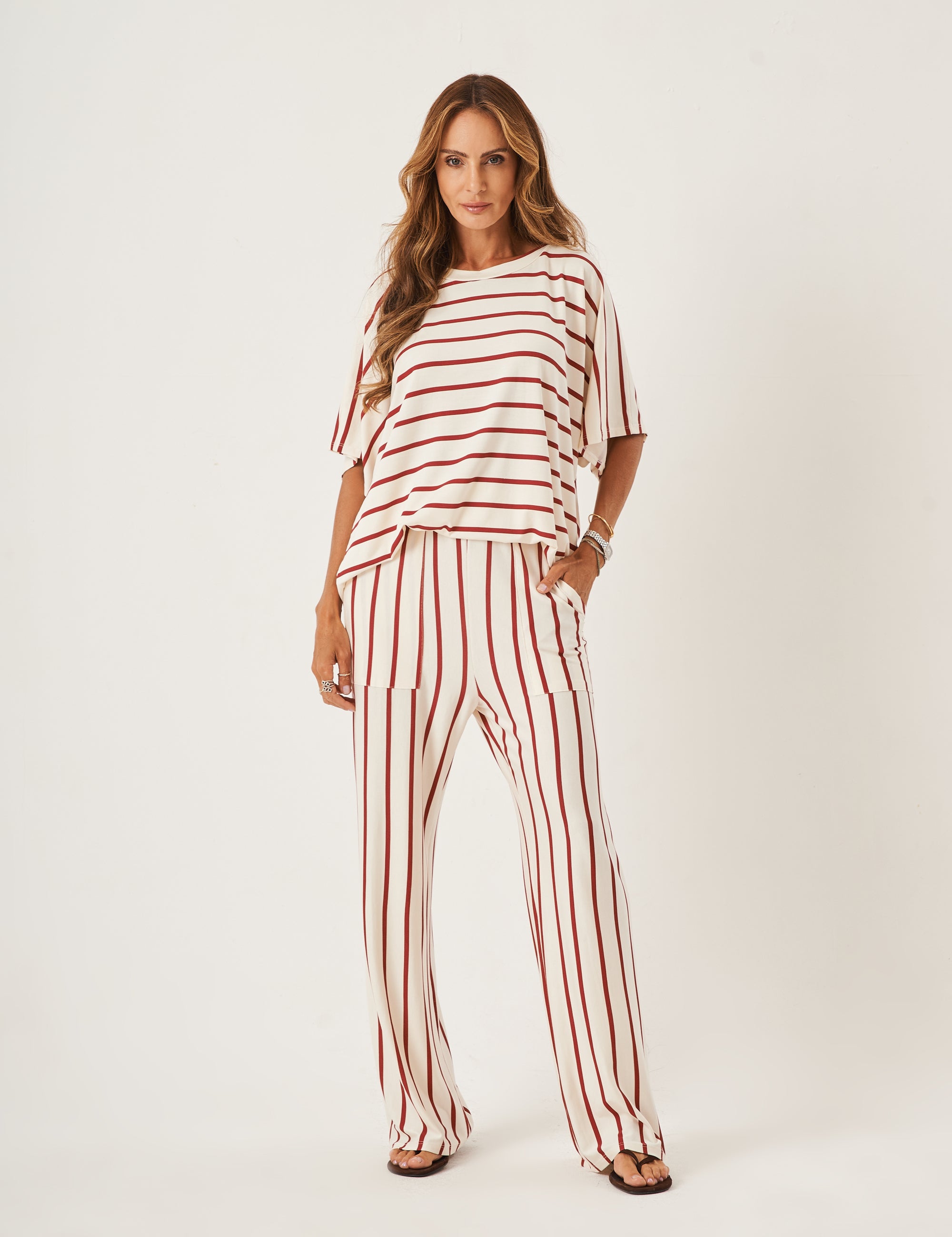 Conjunto Elisa Listras Vermelho