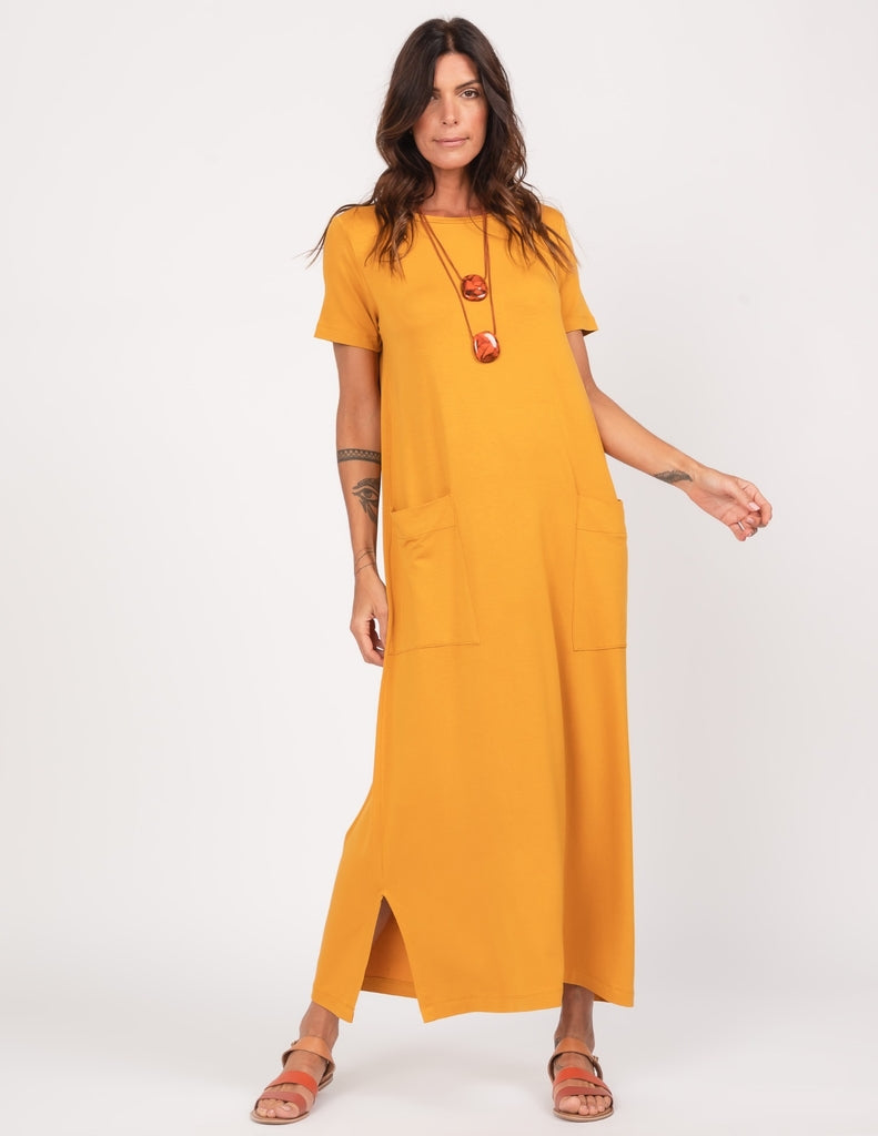 Vestido Paolla mostarda