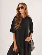 Conjunto Blusa Chiara e Calça Aladin Renda Preta
