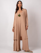 CONJUNTO VERONICA BEGE E CARDIGAN BEGE