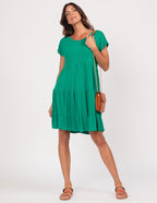 Vestido Curto Manuela Verde Bandeira