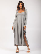 Vestido Luciana Mescla e Cardigan Mescla