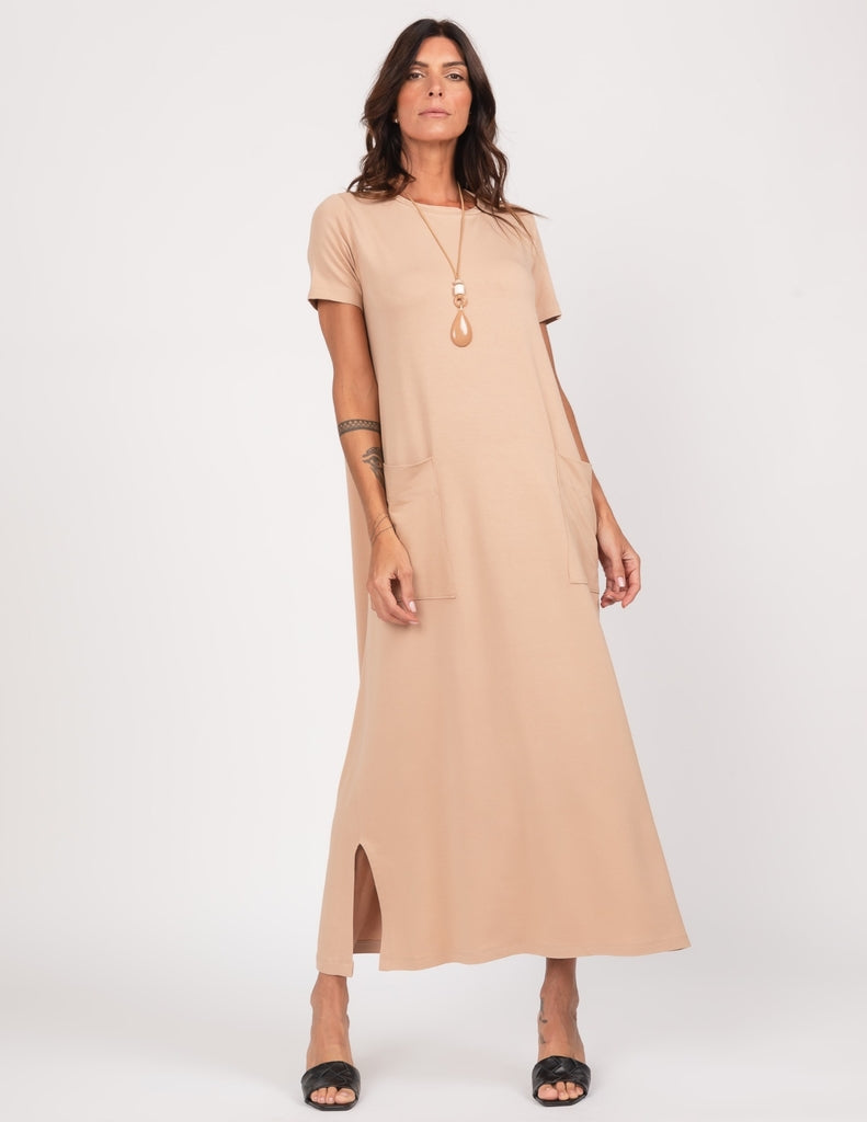 Vestido Paolla Bege
