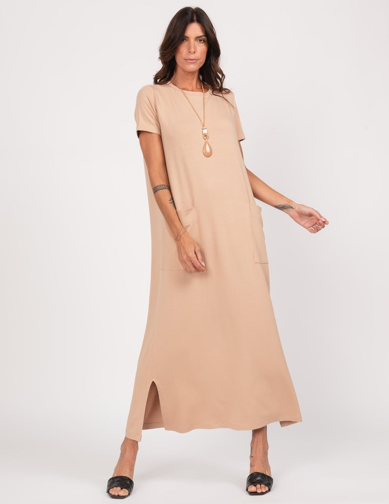 Vestido Paolla Bege