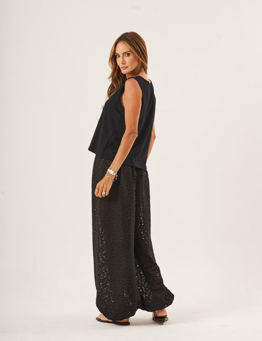 Conjunto Regata Ayla Preta e Calça Aladin Renda Preta